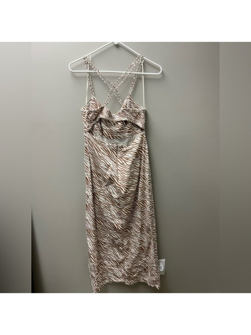 Zara Linen Blend Animal Print Maxi Dress - Picture 4 of 6